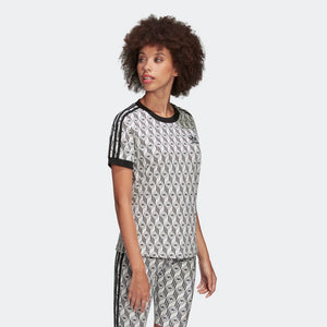 Womens Adidas Originals 3-Stripes Tee Shirt (Black/White) - Simons Sportswear