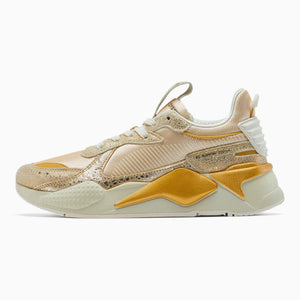 Womens Puma RS-X Winter Glimmer Sneaker (White/Gold)