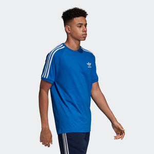 Mens Adidas Originals 3-Stripes Tee Shirt In Bluebird - Simons Sportswear