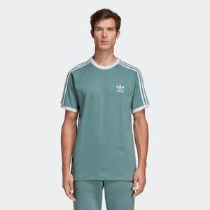 Mens Adidas Originals 3-Stripes Tee Shirt In Vapour Steel Green - Simons Sportswear