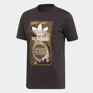 Mens Adidas Originals Camo Tounge Label Shirt In Utility Black Camo - Simons Sportswear