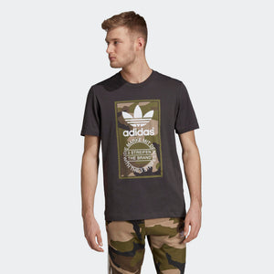 Mens Adidas Originals Camo Tounge Label Shirt In Utility Black Camo - Simons Sportswear