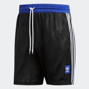 Mens Adidas Originals Dodson Shorts In Black White Active Blue - Simons Sportswear