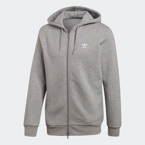 Mens Adidas Originals Fleece Trefoil Hoodie Sweatshirt In Heather Grey - Simons Sportswear