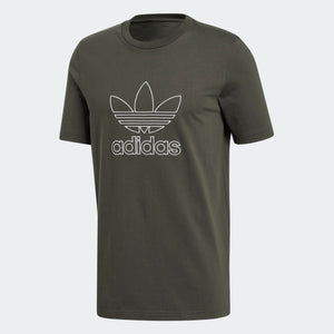 Mens Adidas Originals Outline Tee Shirt In Night Cargo Green - Simons Sportswear