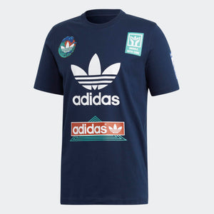 Mens Adidas Originals Race Tee Shirt In Collegiate Navy - Simons Sportswear