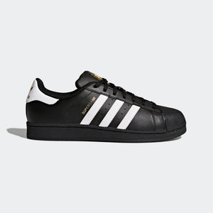 Mens Adidas Superstar Foundation Shell Toe Classic Sneaker In Black White - Simons Sportswear