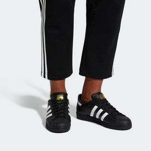 Mens Adidas Superstar Foundation Shell Toe Classic Sneaker In Black White - Simons Sportswear