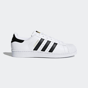 Mens Adidas Superstar Foundation Shell Toe Classic Sneaker In White Black - Simons Sportswear