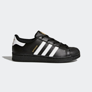 Preschool Kids Adidas Superstar Foundation Shell Toe Classic Sneaker In Black White - Simons Sportswear