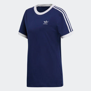 Womens Adidas Originals 3-Stripes Tee Shirt In Dark Blue - Simons Sportswear