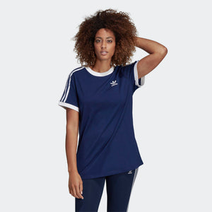 Womens Adidas Originals 3-Stripes Tee Shirt In Dark Blue - Simons Sportswear