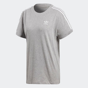 Womens Adidas Originals 3-Stripes Tee Shirt In Heather Grey - Simons Sportswear