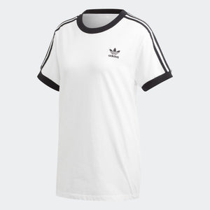 Womens Adidas Originals 3-Stripes Tee Shirt In White Black - Simons Sportswear