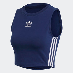 Womens Adidas Originals Crop Top Shirt In Dark Blue Navy - Simons Sportswear