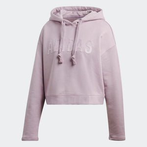 Womens Adidas Originals Cropped Hoodie Hoodie In Soft Vision Lavender - Simons Sportswear