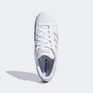 Womens Adidas Originals Superstar Shell Toe Sneaker In White Soft Vision - Simons Sportswear