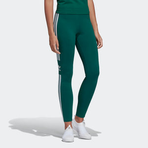 Womens Adidas Originals Trefoil Tights Leggings In Collegiate Green - Simons Sportswear