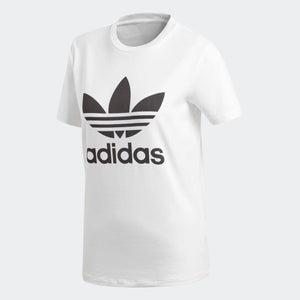 Womens Adidas Originals Trefoil Tee Shirt In White Black - Simons Sportswear