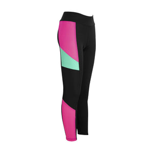 Womens Puma Retro Rib Tights Leggings In Black Knockout Pink - Simons Sportswear